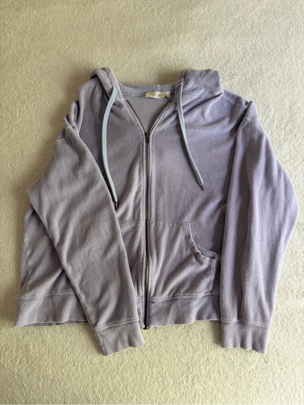 Lavender Zip-Up Terry Hoodie